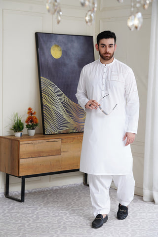 Men Embroidered Unstitch Kameez Shalwar Code:AK-7121