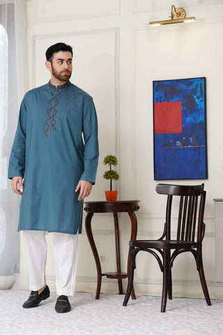 Men Embroidered Unstitch Kurta Shalwar Code:AK-7126