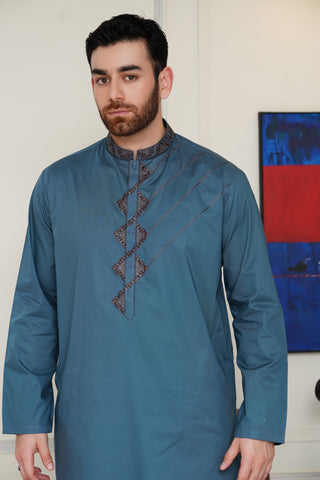 Men Embroidered Unstitch Kurta Shalwar Code:AK-7126